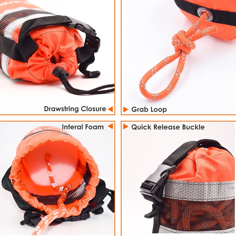 Acelane Throw Bag for Water Rescue with 70ft Reflective Throw Rope  Floating Rescue Ropes for Whitewater Boating  Kayaking  Ice Fishing  Rafting  Swimming  High Visibility Safety Boating Equipment - Image 2